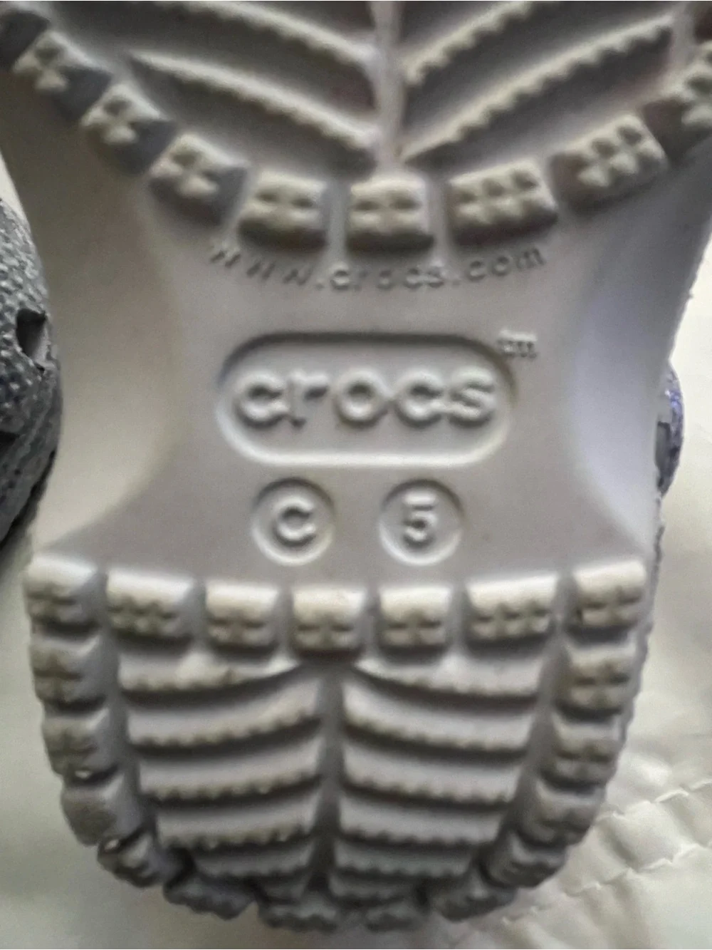 Crocs Toddler/Kids' Classic Glitter Clog Size C5. Light Purple Slip On Shoes EUC